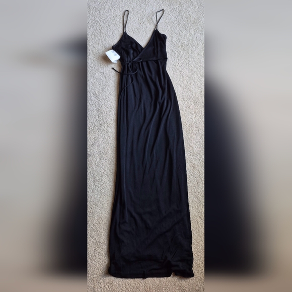 NWT Vintage Bianca Nero Black Floor Length Stretch Gown Size S - Picture 1 of 4